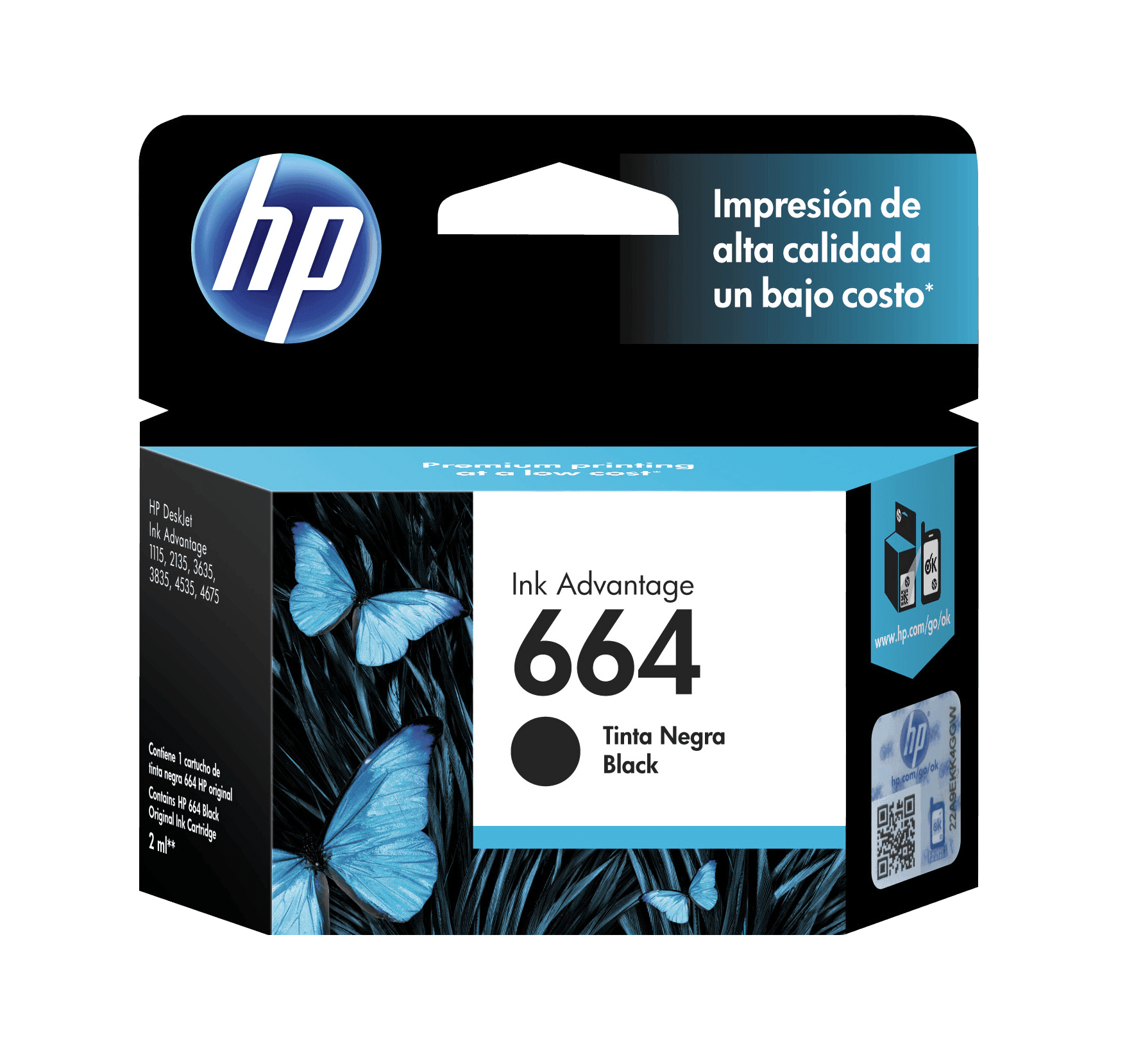 Cartucho de Tinta HP 664 Negra Original - Tienda HP.com Colombia