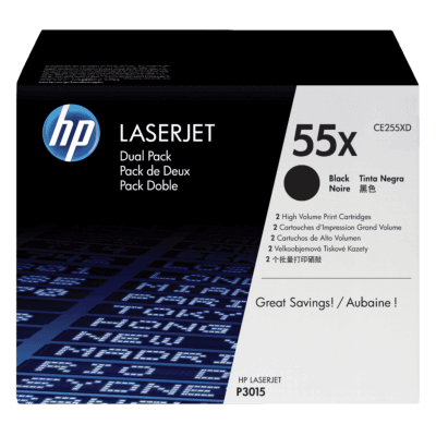 Pack de 2 Cartuchos de Tóner HP 55X Negro Alto Rendimiento LaserJet  Original - Tienda HP.com Colombia
