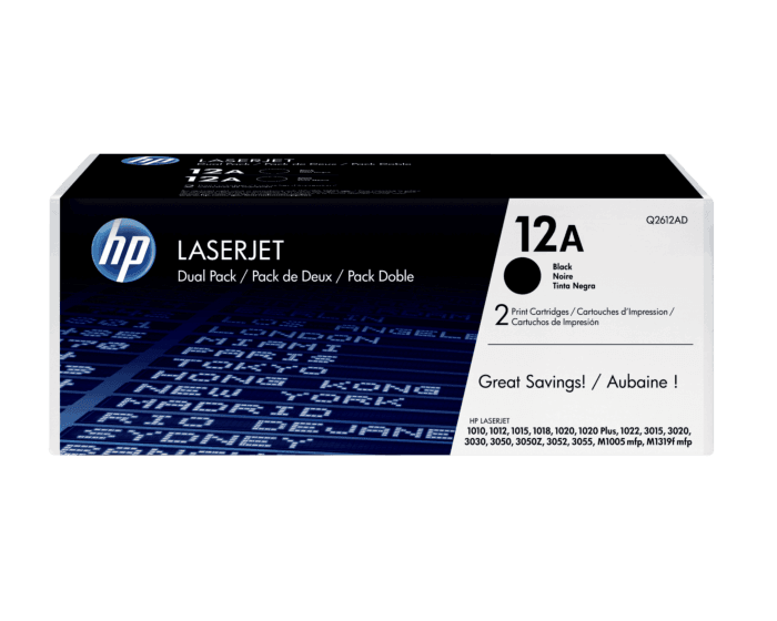 Pack de 2 Cartuchos de Tóner HP 12A Negro LaserJet Original - Tienda HP.com  Colombia